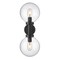 Z-Lite Laurent Outdoor Wall, 2-Light, 8 In.W x 9 In.L x 21 In.H, Black/Clear Seedy 599M2-BK - alternate 4